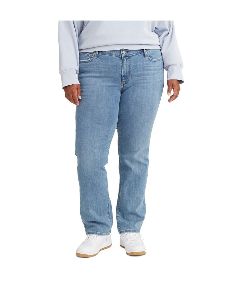 Trendy Plus Size Classic Straight Leg Jeans Lapis Topic $29.40 Jeans