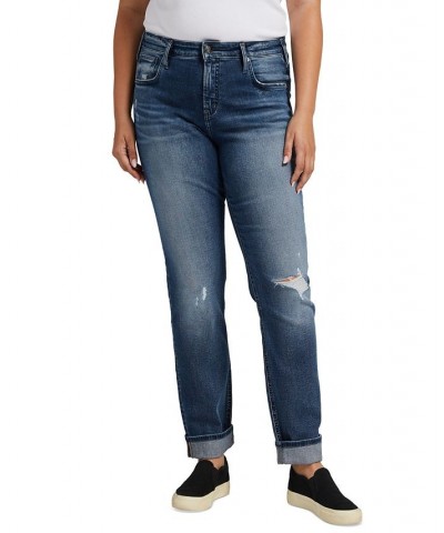 Plus Size Beau Ripped Slim-Leg Jeans Indigo $20.02 Jeans