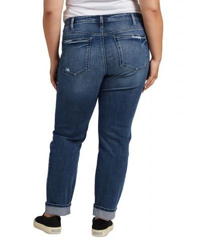 Plus Size Beau Ripped Slim-Leg Jeans Indigo $20.02 Jeans