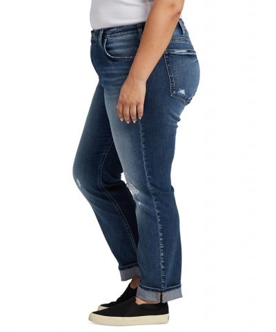 Plus Size Beau Ripped Slim-Leg Jeans Indigo $20.02 Jeans