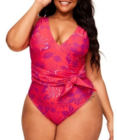 Kaitlyn Women's Plus-Size Swimwear One-Piece Red $34.28 Swimsuits