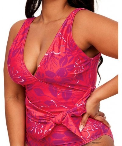 Kaitlyn Women's Plus-Size Swimwear One-Piece Red $34.28 Swimsuits