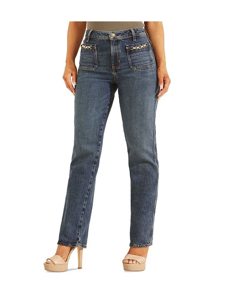 Eco 1981 High-Rise Straight Jeans Koipond Blue $58.88 Jeans