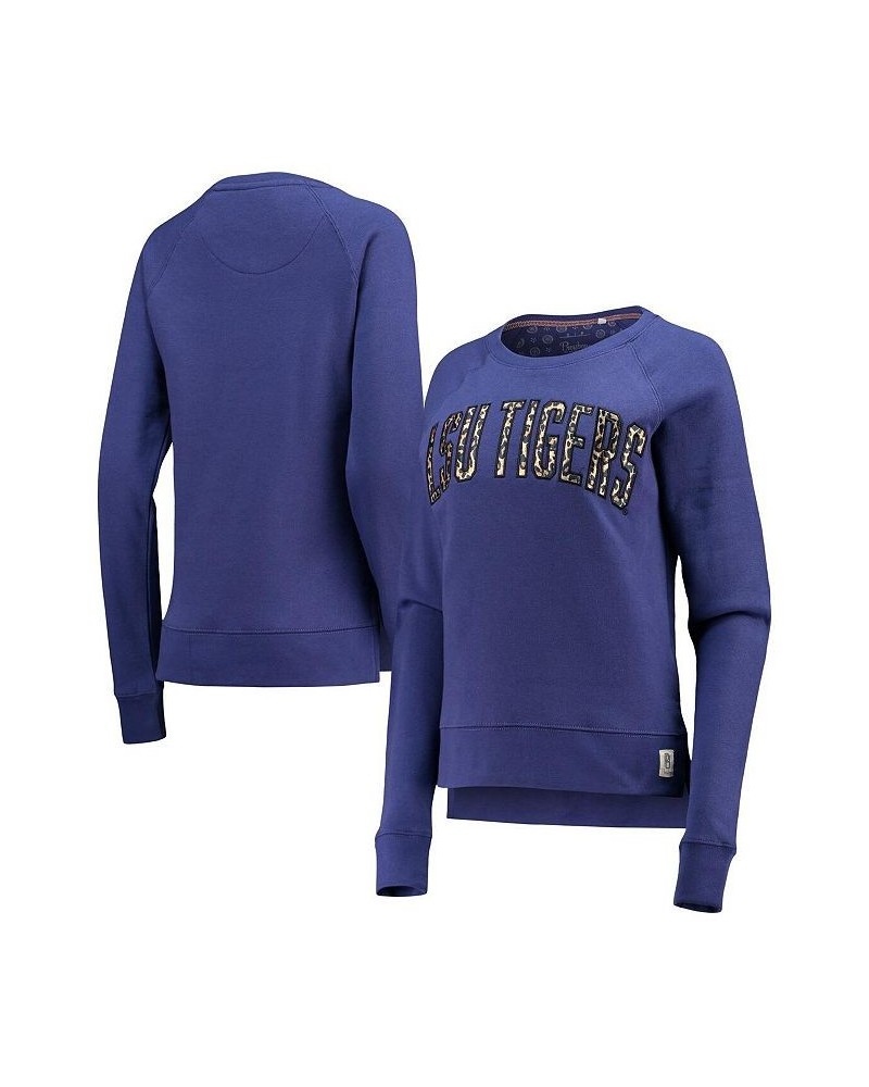 Women's Purple LSU Tigers Dallas Animal Print Raglan Pullover Sweatshirt Purple $33.79 Sweatshirts