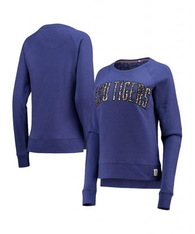 Women's Purple LSU Tigers Dallas Animal Print Raglan Pullover Sweatshirt Purple $33.79 Sweatshirts