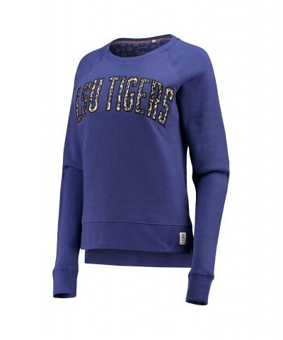 Women's Purple LSU Tigers Dallas Animal Print Raglan Pullover Sweatshirt Purple $33.79 Sweatshirts