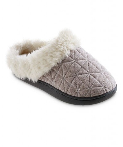 Women's Quilted Jersey Bridget Hoodback Eco Comfort Slippers Gray $13.68 Shoes