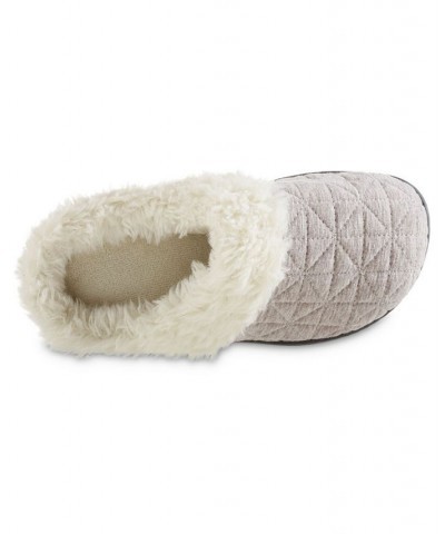 Women's Quilted Jersey Bridget Hoodback Eco Comfort Slippers Gray $13.68 Shoes