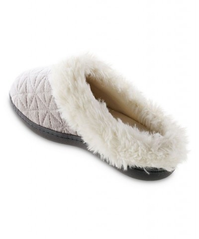 Women's Quilted Jersey Bridget Hoodback Eco Comfort Slippers Gray $13.68 Shoes