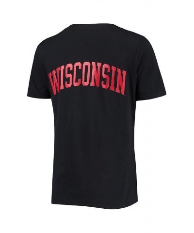 Women's Black Wisconsin Badgers Vault V-Neck T-shirt Black $22.39 Tops