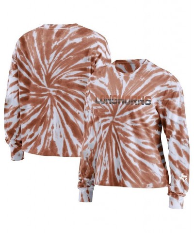 Women's Texas Orange Texas Longhorns Tie-Dye Long Sleeve T-shirt Texas Orange $25.80 Tops