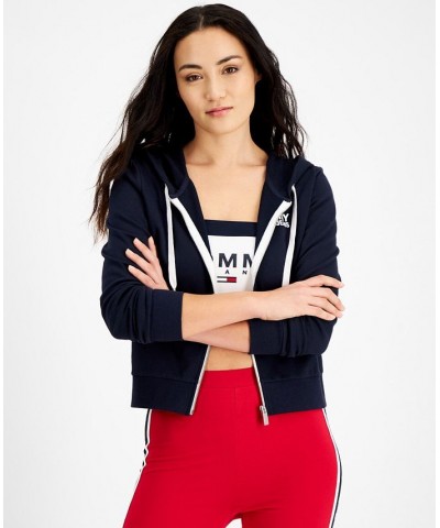 Logo Zip Hoodie Blue $17.26 Sweatshirts