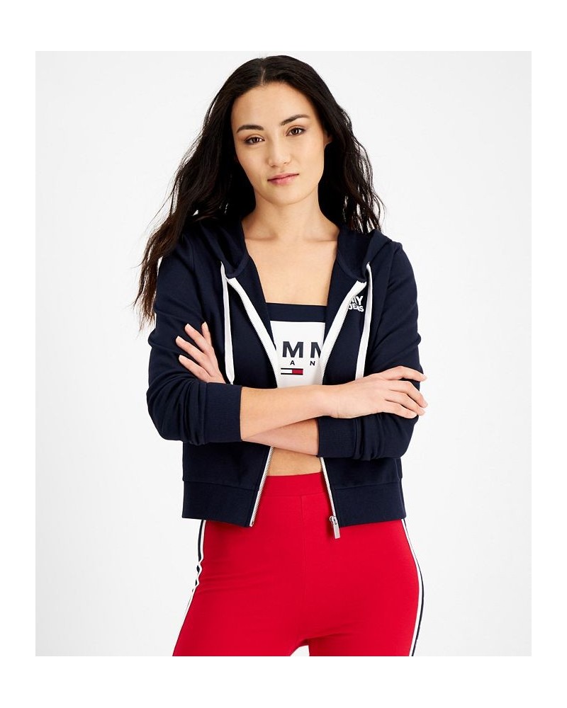 Logo Zip Hoodie Blue $17.26 Sweatshirts