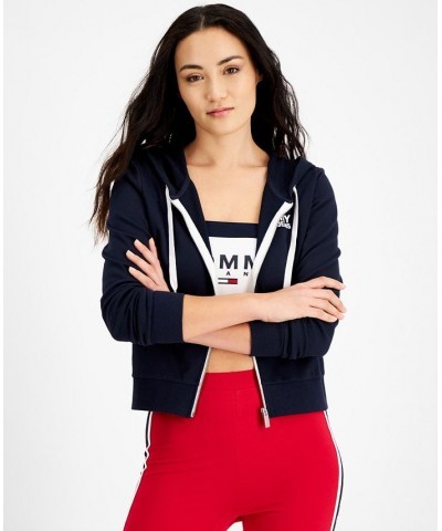 Logo Zip Hoodie Blue $17.26 Sweatshirts