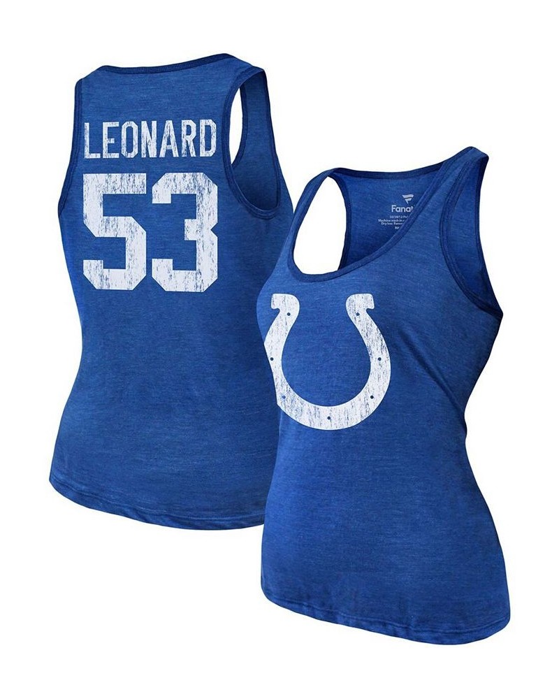 Women's Heathered Royal Indianapolis Colts Name Number Tri-Blend Tank Top Heathered Royal $22.50 Tops