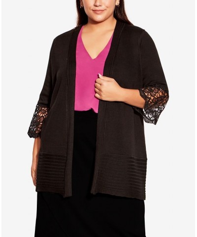 Plus Size Lauren Cardigan Sweater Black $30.72 Sweaters