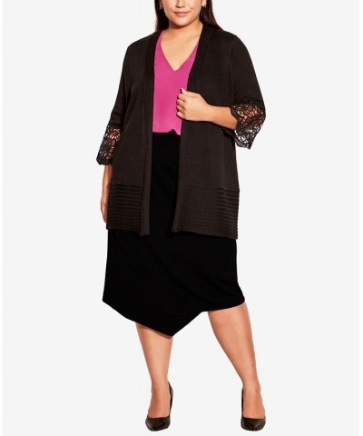 Plus Size Lauren Cardigan Sweater Black $30.72 Sweaters