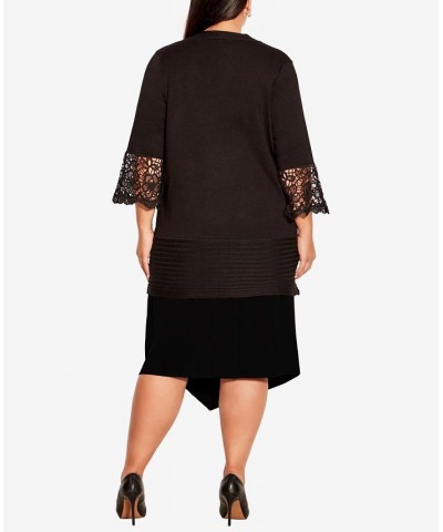 Plus Size Lauren Cardigan Sweater Black $30.72 Sweaters