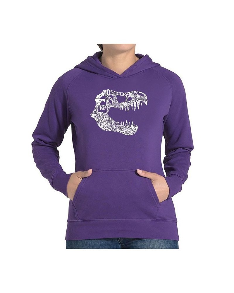 Women's Word Art Hooded Sweatshirt -Trex Purple $30.00 Sweatshirts