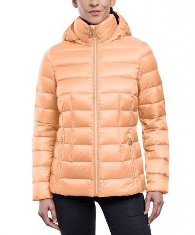 Women's Hooded Packable Down Shine Puffer Coat Desert Flower $58.22 Coats