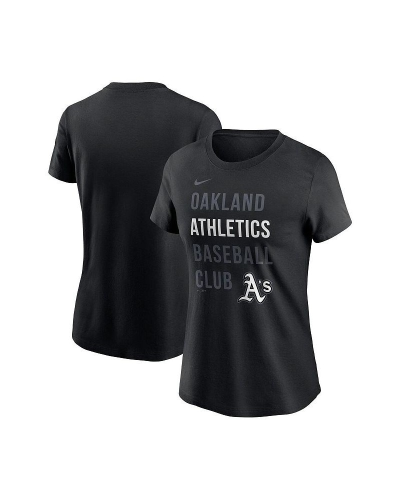 Women's Black Oakland Athletics Baseball Club T-shirt Black $22.50 Tops