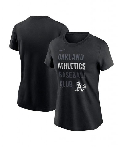 Women's Black Oakland Athletics Baseball Club T-shirt Black $22.50 Tops