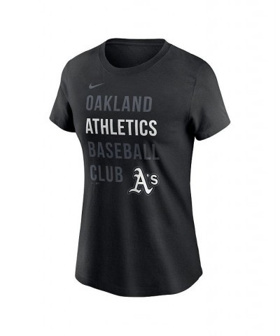 Women's Black Oakland Athletics Baseball Club T-shirt Black $22.50 Tops