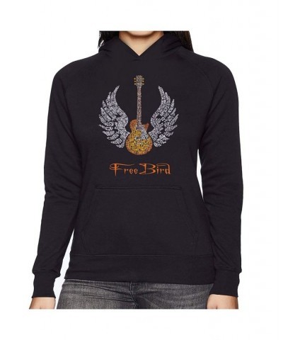 Women's Word Art Hooded Sweatshirt -Lyrics To Freebird Black $35.99 Sweatshirts