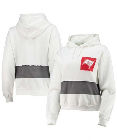 Women's White Tampa Bay Buccaneers Crop Dolman Pullover Hoodie White $38.40 Sweatshirts