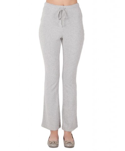 Women's Brushed Rib-Knit Straight-Leg Sweatpants Soft/grey Heather $37.95 Pants