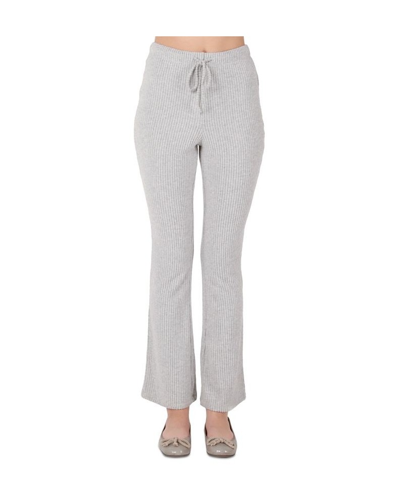 Women's Brushed Rib-Knit Straight-Leg Sweatpants Soft/grey Heather $37.95 Pants