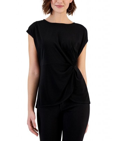 Women's Twist-Detail Top Black $18.07 Tops