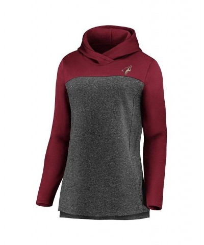 Women's Branded Heathered Charcoal and Garnet Arizona Coyotes Chiller Fleece Pullover Hoodie Heathered Charcoal, Garnet $39.1...