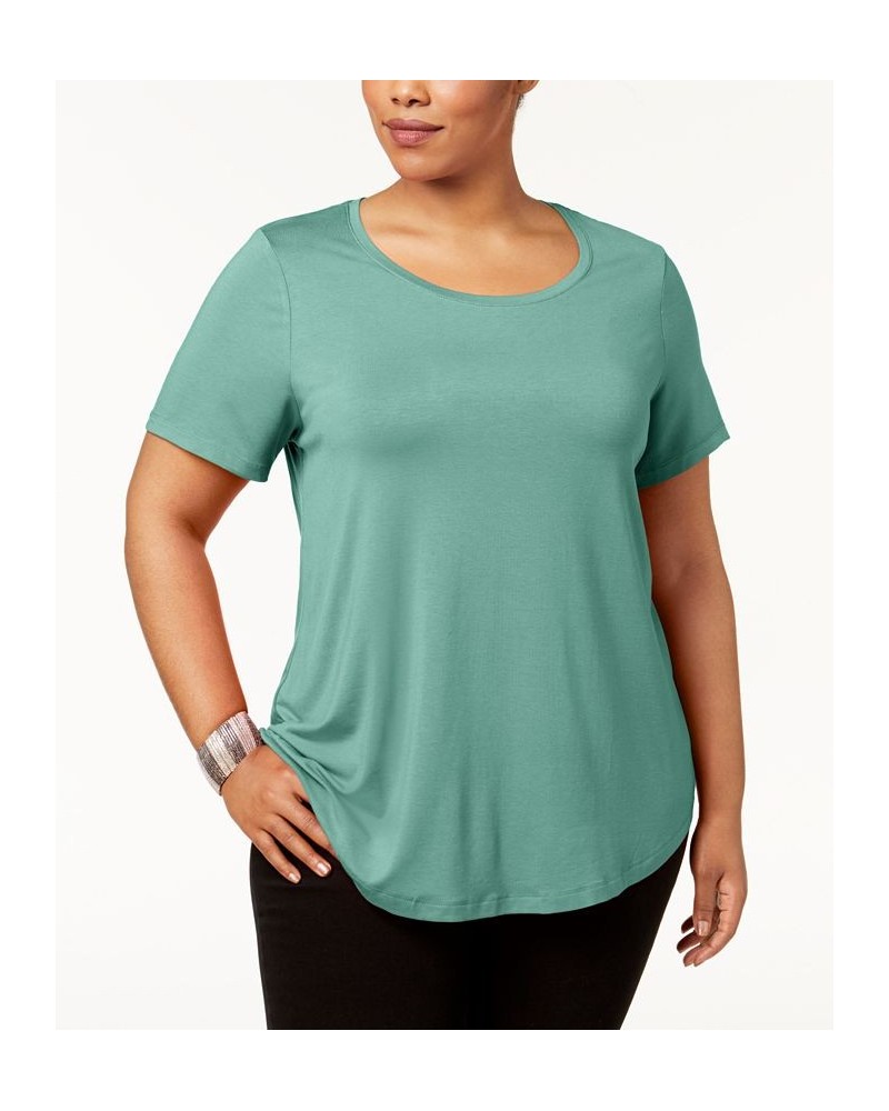 Plus Size Short-Sleeve Top Blue $12.96 Tops