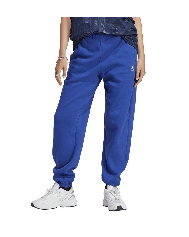 Women's Essentials Fleece High Rise Waist Joggers Blue $31.20 Pants