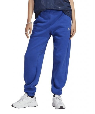 Women's Essentials Fleece High Rise Waist Joggers Blue $31.20 Pants