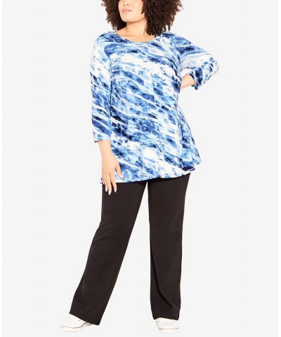 Plus Size Relax Back Tunic Navy Paint $32.43 Tops