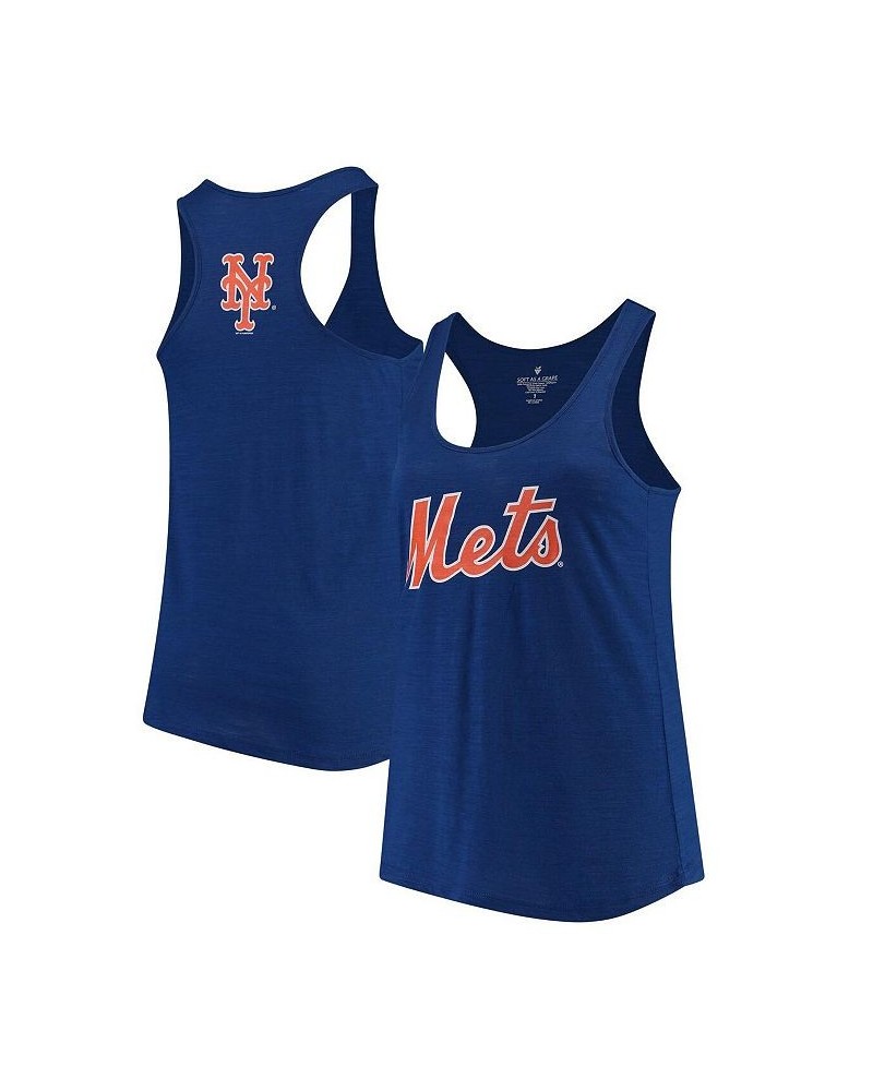 Women's Royal New York Mets Plus Size Swing for the Fences Racerback Tank Top Royal $26.68 Tops