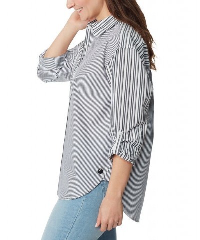 Women's Amanda Denim Jacket Button-Front Shirt & Bermuda Shorts Midnight Affair Stripe $26.26 Shorts