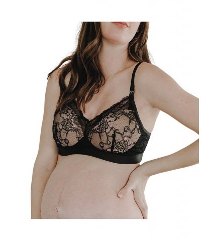 Women's Ooh La La Maternity and Nursing Bralette Black Nude $25.00 Bras