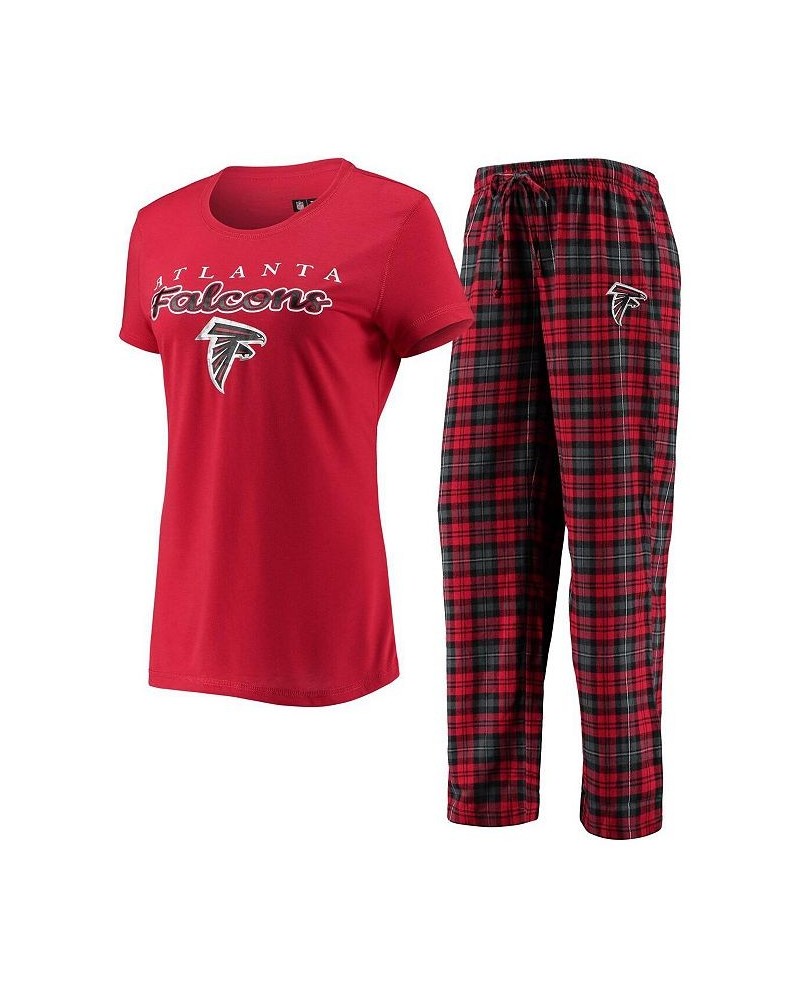 Women's Red Black Atlanta Falcons Logo T-shirt and Pants Set Red, Black $25.20 Pajama