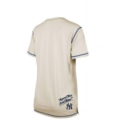 Women's White New York Yankees Team Split T-shirt White $26.99 Tops