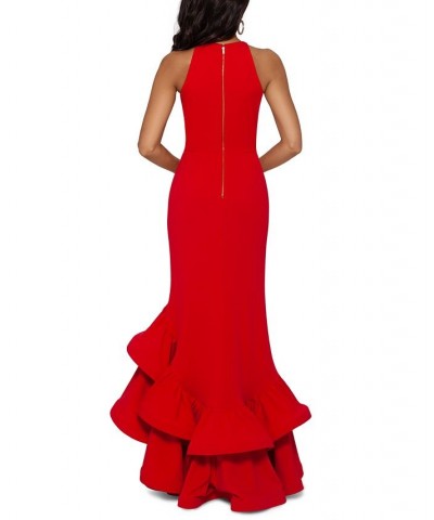 Petite Ruffled High-Low Gown Red $112.98 Dresses