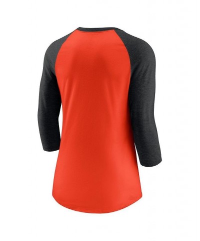 Women's Orange Black San Francisco Giants Next Up Tri-Blend Raglan 3/4-Sleeve T-shirt Orange, Black $29.69 Tops