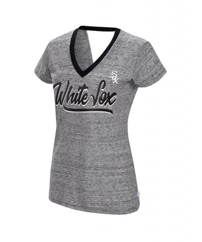 Women's Black Chicago White Sox Halftime Back Wrap Top V-Neck T-shirt Black $22.00 Tops